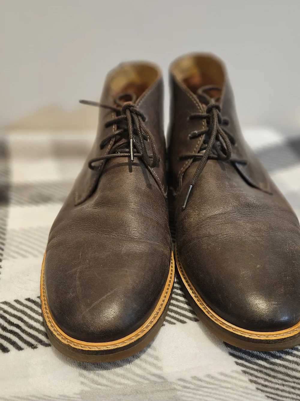 Clarks Dark Brown Leather Chukka Boots - Lace-Up Casual